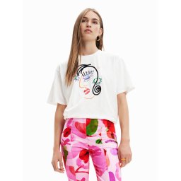 Desigual Póló Face 23SWTKBU Fehér Regular Fit