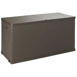 vidaXL barna PP rattan kerti tárolóláda 120 x 56 x 63 cm