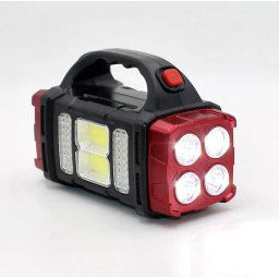 Multifunkciós 4 LED + 2 COB LED Lámpa akkumulátoros Napelemes munkalámpa elemlámpa, USB - HB-2678