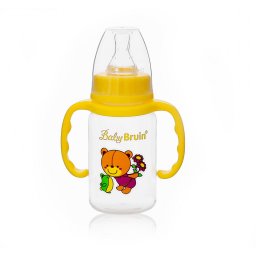1 db Baby Bruin fogantyús cumisüveg 120 ml + Ajándék - sárga színben