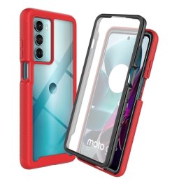 DUAL Kétoldalas borítás fóliával Motorola Moto G200 5G piros