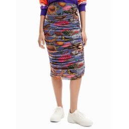 Desigual Midi szoknya Vila 23SWFK11 Színes Slim Fit