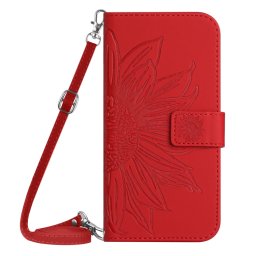 ART SUN FLOWER Pénztárca tok szíjjal Motorola Moto E22s piros