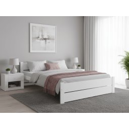 IKAROS DOUBLE ágy 120 x 200 cm, fehér Ágyrács: Léces ágyrács, Matrac: Coco Maxi 20 cm matrac