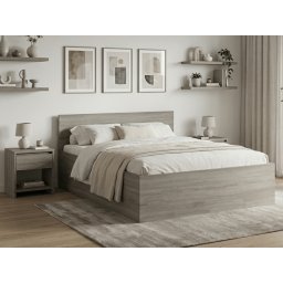 SOFIA ágy 140 x 200 cm, trüffel tölgy Ágyrács: Léces ágyrács, Matrac: Deluxe 10 cm matrac