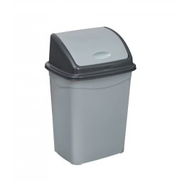 Planet Billenőfedeles szemetes kuka, műanyag, szürke/antracit, 16 L