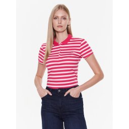 Tommy Hilfiger Pólóing Stripe WW0WW27151 Rózsaszín Slim Fit