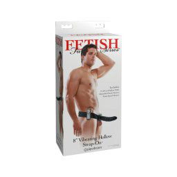 Fetish Strap-On 8 - felcsatolható, üreges vibrátor (fekete)
