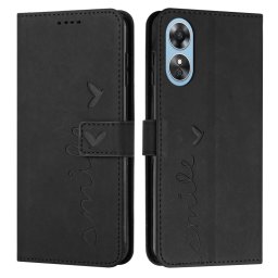 ART SMILE Pénztárca huzat kábellel Oppo A17 fekete