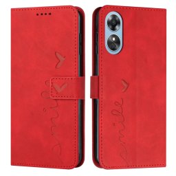 ART SMILE Pénztárca huzat kábellel Oppo A17 piros