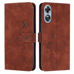 ART SMILE Pénztárca huzat zsinórral Oppo A17 barna
