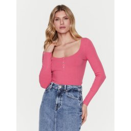 Guess Blúz Karlee W2YP46 KBCO2 Rózsaszín Slim Fit