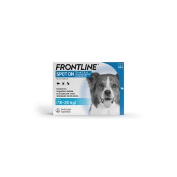 Frontline® 134 mg/1,34 ml rácsepegtető oldat kutyáknak (M) külső élősködők ellen 10-20 kg-ig (3x1,34 ml)