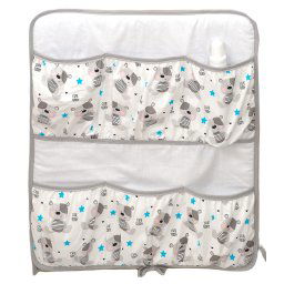 Mama Kiddies Baby Bear zsebes tároló szürke macis mintával