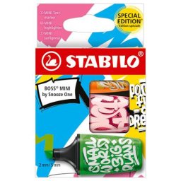 STABILO Szövegkiemelő készlet, 2-5 mm, STABILO, "Boss Mini Snooze One", 3 különböző szín