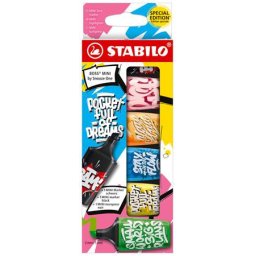 STABILO Szövegkiemelő, készlet, 2-5 mm, STABILO, "Boss Mini Snooze One", 6 különböző szín