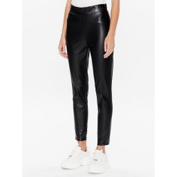 DKNY Műbőr nadrág P2HKTO61 Fekete Slim Fit