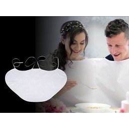 Esküvői alkalmi előke fehér, ferdepántos szegéllyel / Partedli