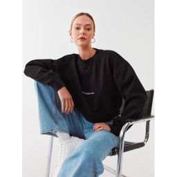 Calvin Klein Jeans Pulóver J20J220689 Fekete Relaxed Fit