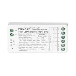 MiLight FUT037W+ 3 az 1-ben LED vezérlő RGB, RGBW, RGB-CCT szalagokhoz, WIFI, 12A