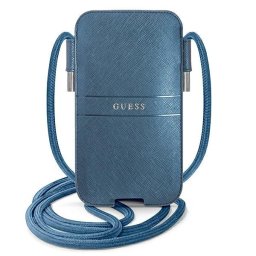 Guess Saffiano Strap univerzális telefontáska 6.7" (kék)