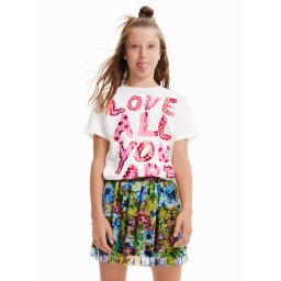Desigual Póló 23SGTK21 Ekru Regular Fit