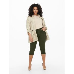 ONLY Carmakoma Capri nadrágok 15250497 Zöld Skinny Fit