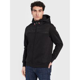 Tommy Hilfiger Pulóver Mix Media MW0MW29305 Fekete Regular Fit
