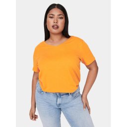 ONLY Carmakoma Póló 15285965 Narancssárga Regular Fit