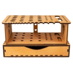 Univerzális horgolótű és eszköz tároló és mérce, 20x12x11cm, BTK0038B, világosbarna