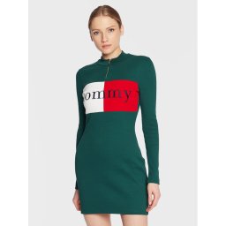 Tommy Jeans Hétköznapi ruha DW0DW14696 Zöld Slim Fit
