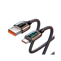 USB 3.1 Type-C(M) / USB 3.0 A(M) 1.2m 6A/DigitDisplay/Fekete kabel Usams SJ544USB01