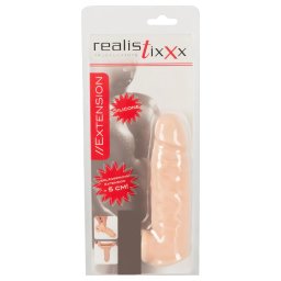 realistixxx - heregyűrűs péniszköpeny - 16 cm (testszínű)