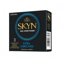 Skyn - Extra Lubricated latexmentes óvszer, extra síkostással (3 db)