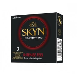 Skyn - Intense Feel latexmentes óvszer, stimuláló felülettel (3 db)