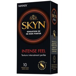 Skyn - Intense Feel latexmentes óvszer, stimuláló felülettel (10 db)