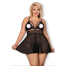 Obsessive - 838-BAB-1 babydoll és alsó (fekete)