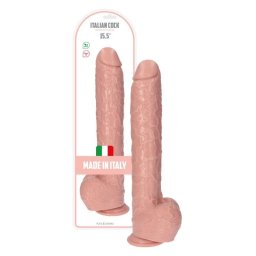 Italian Cock tapadókorongos óriás dildó, herékkel (15,5" - világos bőrszín)
