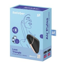 Satisfyer Love Triangle léghullámos csiklóizgató, vibrációval (fekete) (APP-OS).