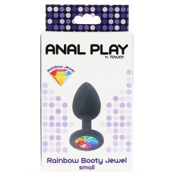 ToyJoy - Rainbow Booty Jewel szilikon anál dildó szivárványos akrildísszel (S méret)