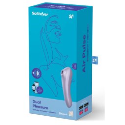 Satisfyer Dual Pleasure g-pont vibrátor, légullámos csiklóizgatóval (lila) (APP-os)