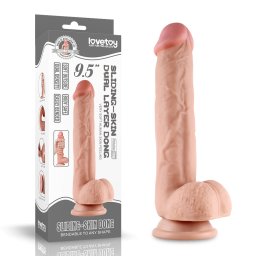 LoveToy - Sliding-Skin realisztikus bőrös dildó (24 cm - 9,5")