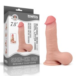 LoveToy - Sliding-Skin realisztikus bőrös dildó (20 cm - 7,8")