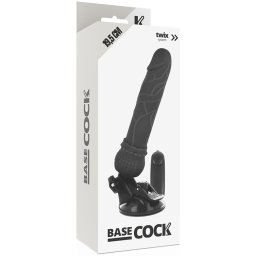 Basecock tapadótalpas vibrátor, vezetékes távirányítóval (fekete - 19,5 cm).