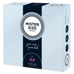 Mister Size - 64 - egyedi méretű, extravékony óvszer (64 mm, 36 db)