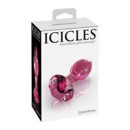 Icicles kisméretű anál dildó üvegből, kristályt formázó talprésszel.