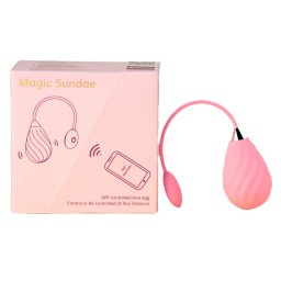 Magic Motion - Sundae vibrációs tojás (vagy inkább eper, APP-os, rózsaszín)