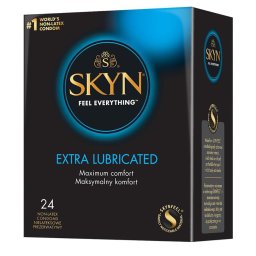 Skyn - Extra Lubricated latexmentes óvszer, extra síkostással (24 db)