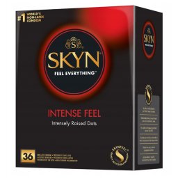 Skyn - Intense Feel latexmentes óvszer, stimuláló felülettel (36 db)