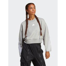 adidas Pulóver Future Icons 3-Stripes Sweatshirt IB8496 Szürke Loose Fit